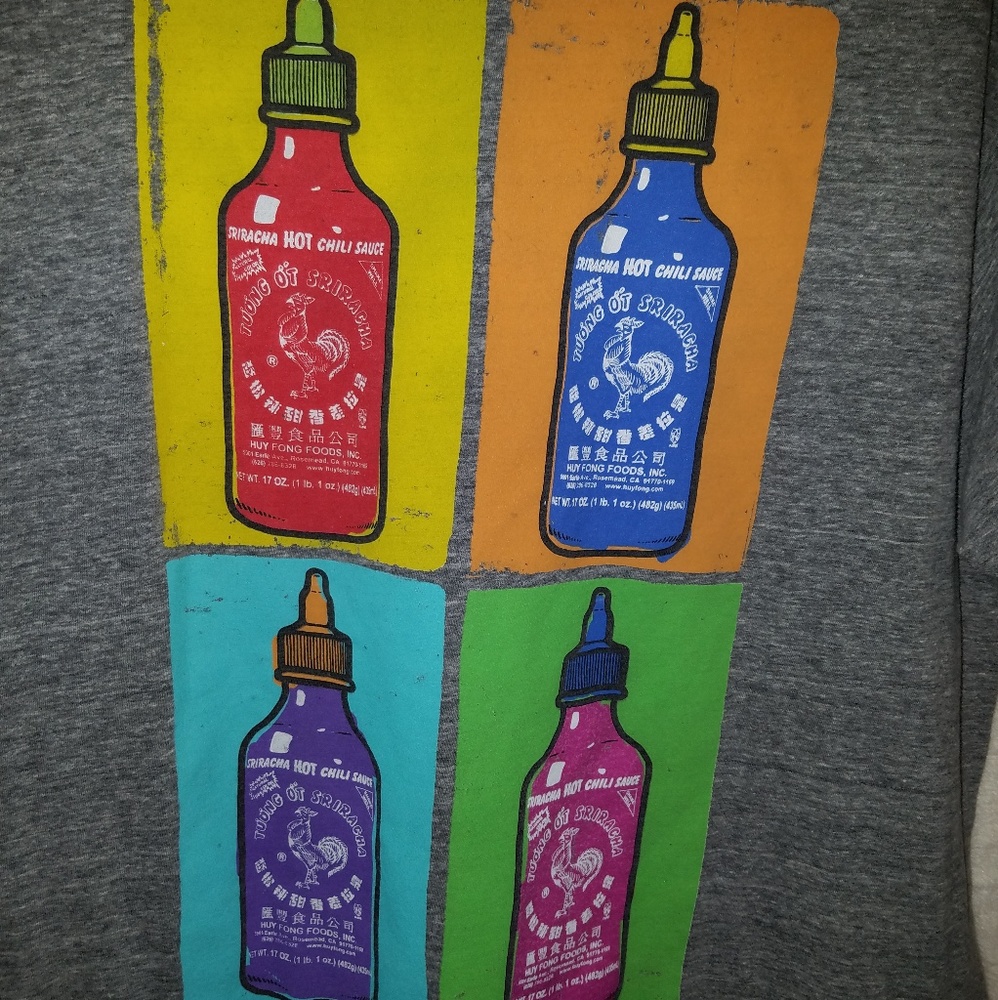 Vintage Print Sriracha Warhol style T Shirt Men's